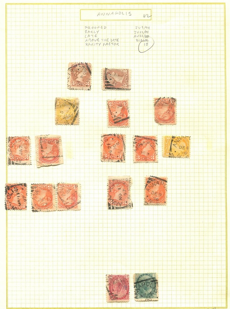 CANADA SQUARED CIRCLE CANCEL STUDY LOT "ANNAPOLIS, N.S."