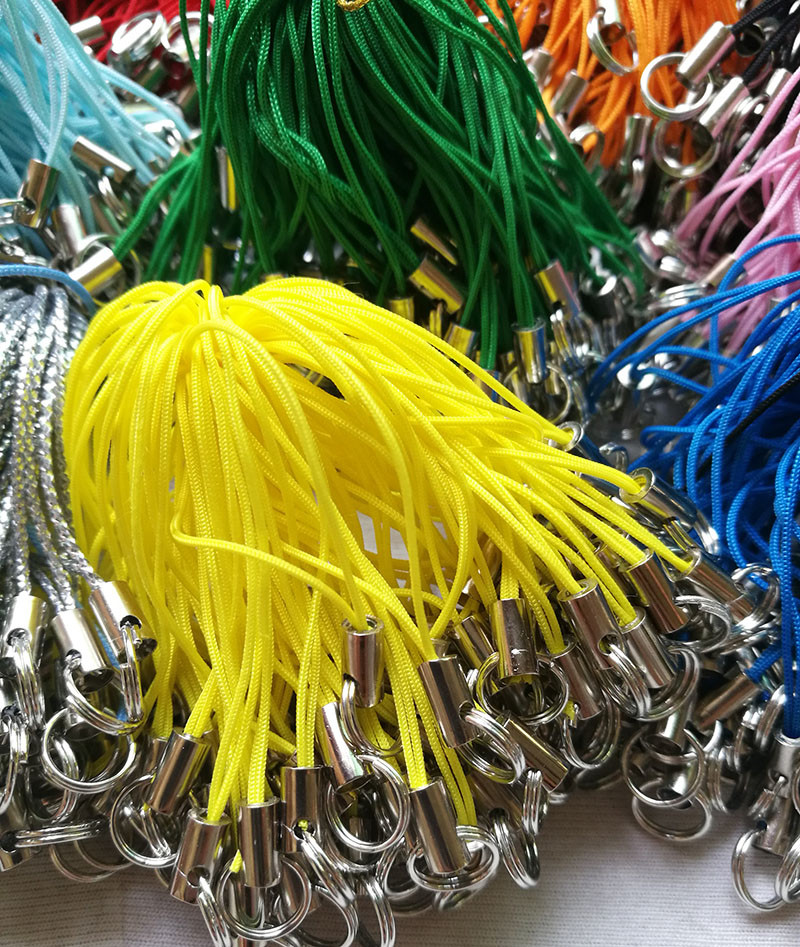 100X Cell Phone Lanyard Cords Strap Lariat DIY with Double Loop Split Ring