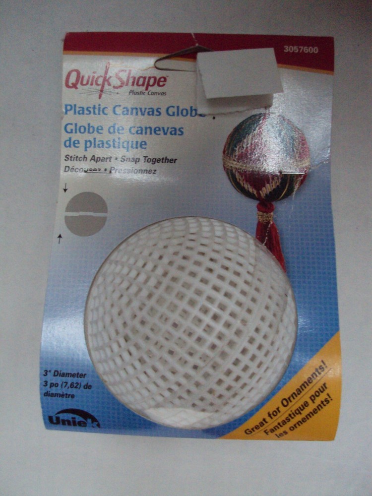 Uniek Plastic Canvas 3D Globe for Ornaments Quick Shape 3" diameter
