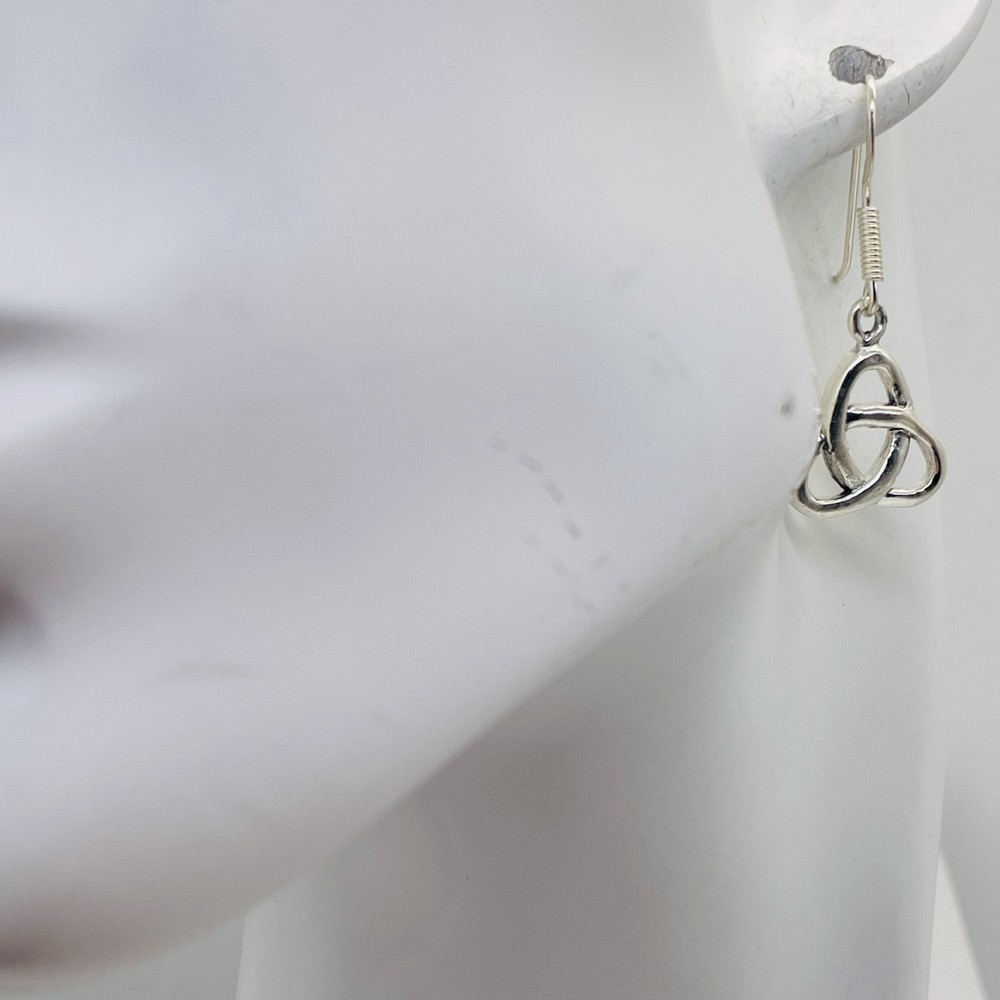 Celtic Sterling Silver Triquetra or Trinity Knot Earrings | 1" Long |