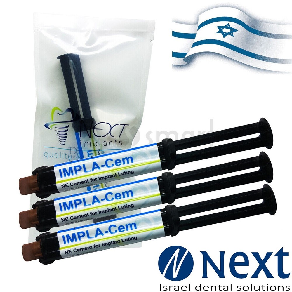 Lot x 3 Dental Cement IMPLA-Cem semi permanent removable 5ml/8.6gr NE