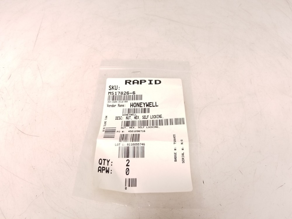 Rapid Honeywell Self Locking Hex Nut MS17826-6 Free Shipping