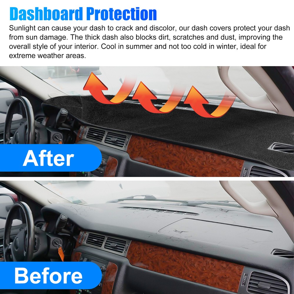 Dashboard Pad Dash Cover Mat For 2007-2014 Chevy Tahoe/Suburban/Avalanche Black