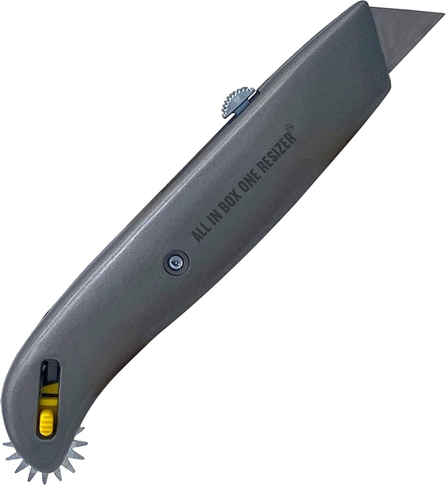 Box Resizer Tool with Scoring Wheel - Utility Knife Cardboard Scorer, Reducer -