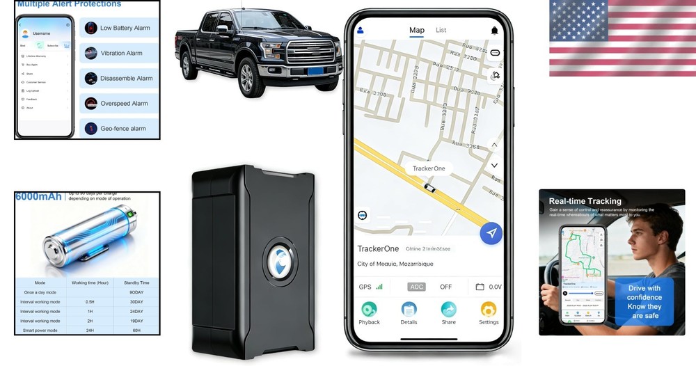 Multi-GNSS Hidden Vehicle Tracker - 90 Days Battery & Real-Time Notifications