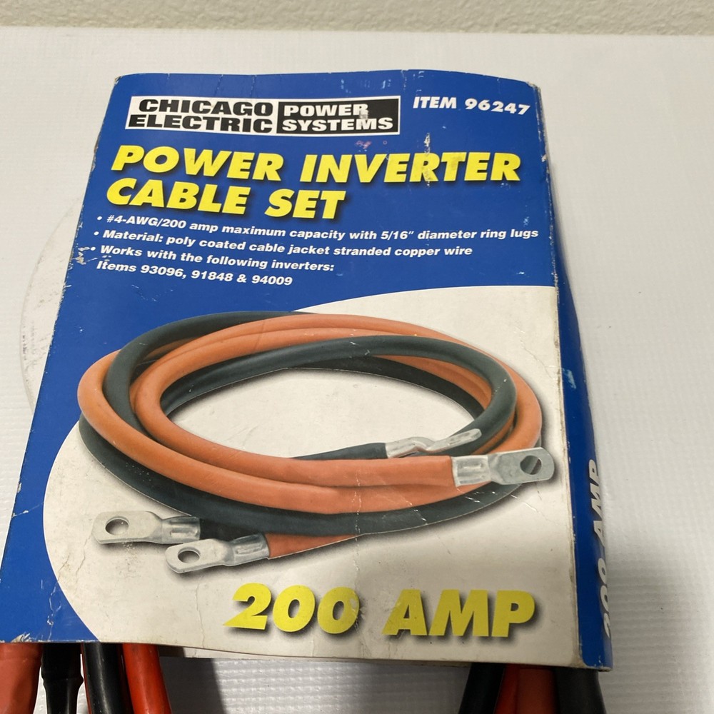 Power Inverter Cable Set 5’ # 4-Awg /200 Amp