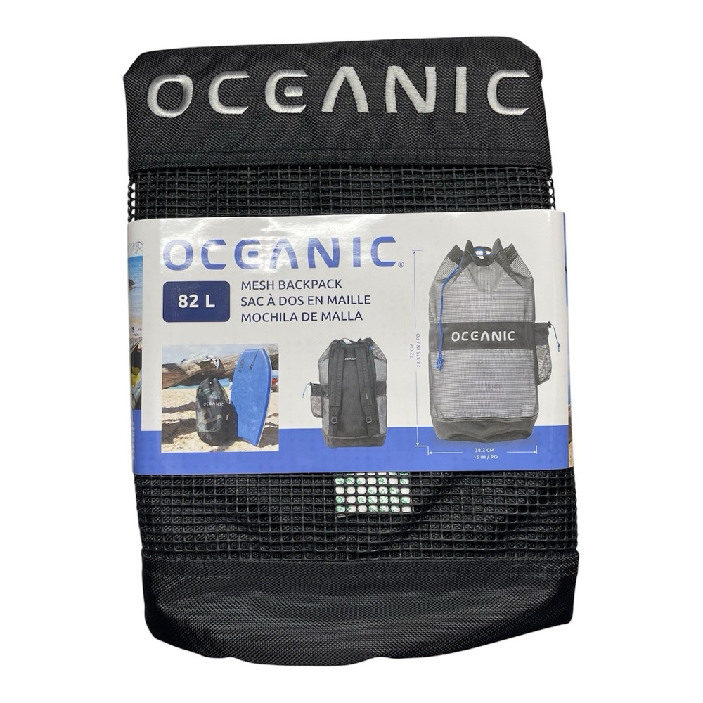 Oceanic Mesh Backpack Gear Bag 82L Black Scuba Dive Bag