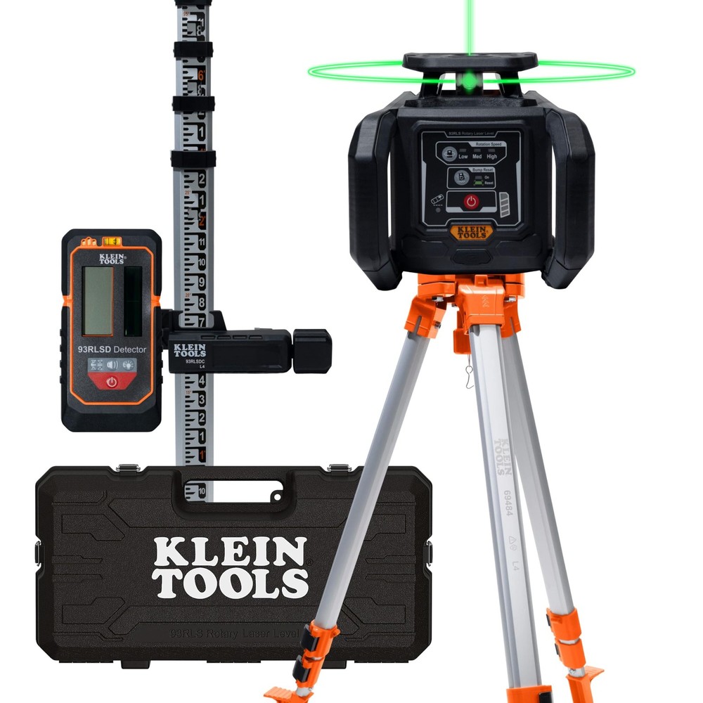 Klein Tools 93RLS Green Self-Leveling Rotary Laser Level Kit,...