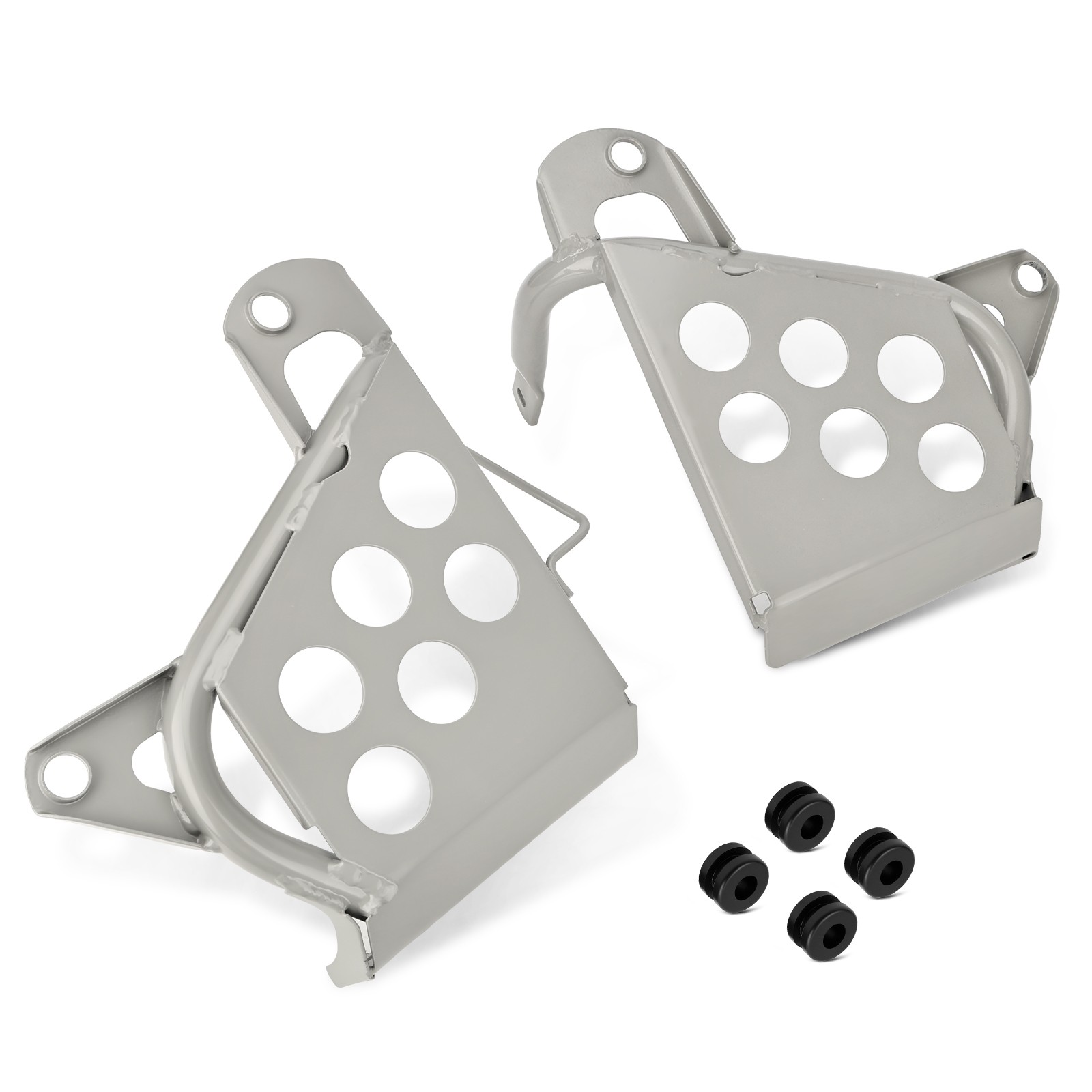 Left & Right Heel Guards Footrest For Yamaha Blaster 200 YFS200 1990-2006 Silver