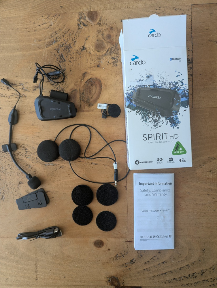 Cardo Spirit HD Bluetooth Intercom Motorcycle Single