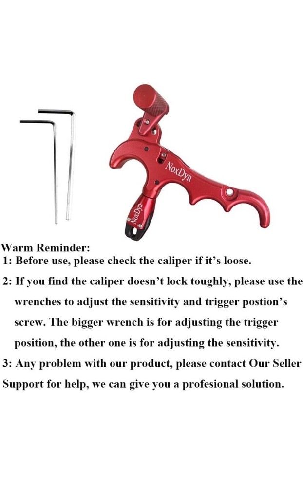 NoxDyn Archery Release 360& Rotatable Thumb Release for Compound Bow(Red)
