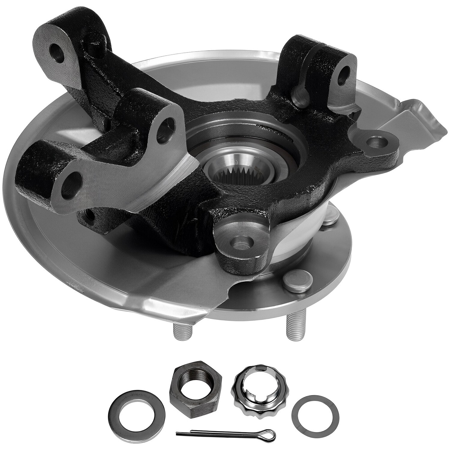 Front Steering Knuckle + Wheel Hub Bearings for 2007 - 2017 Jeep Patriot Compass