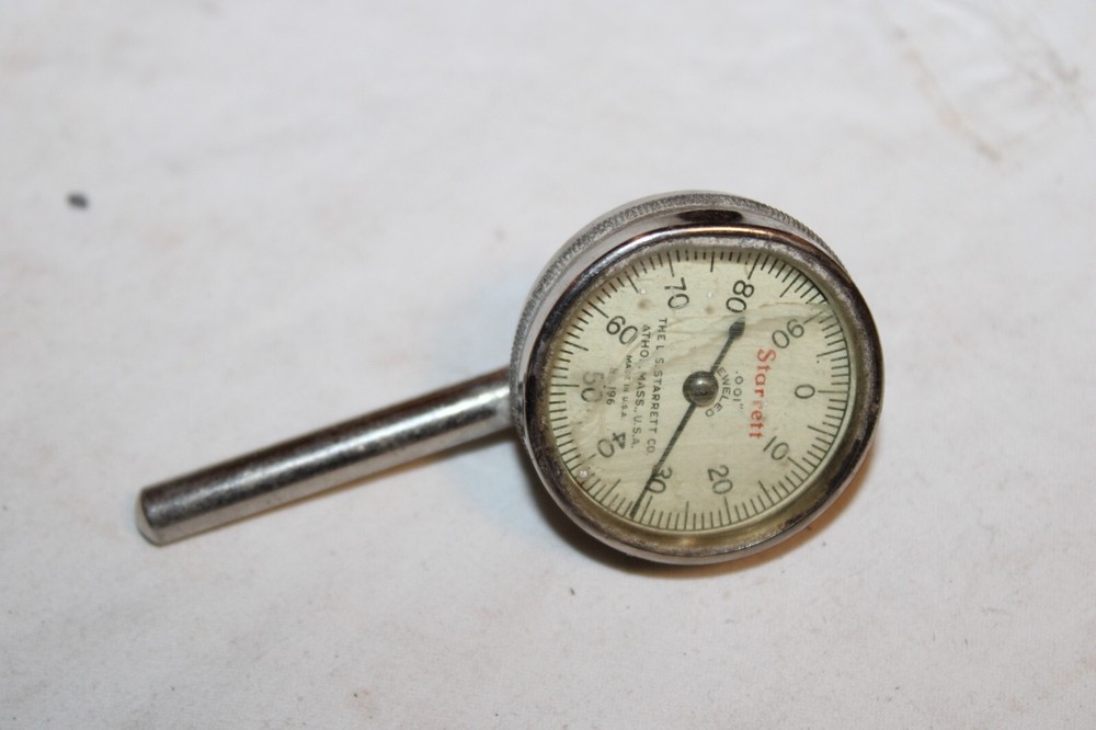 Starrett Jeweled Dial Indicator No. 196 .001” w/ Solid Bar