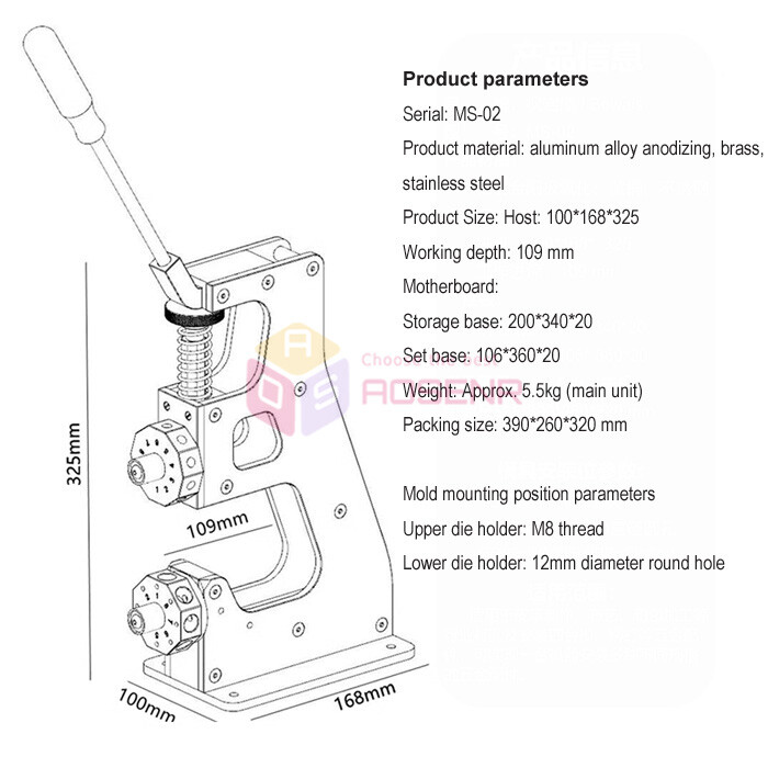 Multi Mold Button Press Machine Rivet Eyelet Snaps Hardware Installation Punch