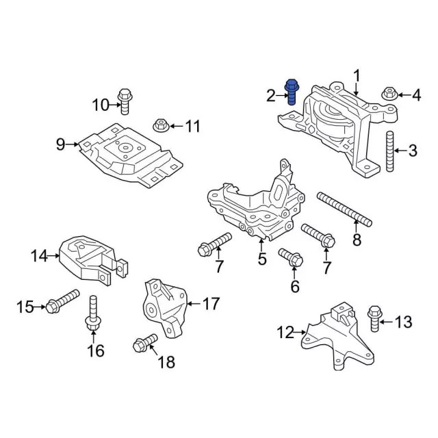 Genuine Ford Engine Mount Bolt W716136-S442