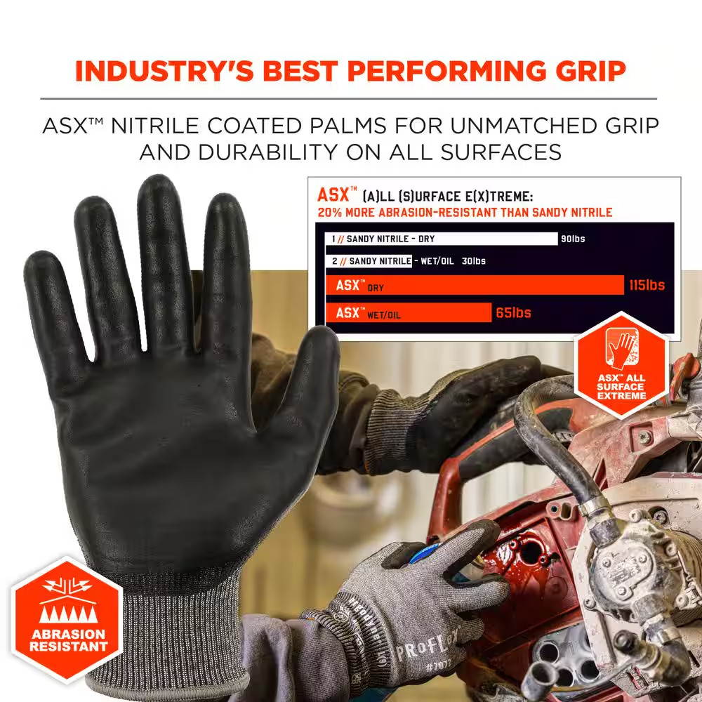 Proflex 7072 Large Gray General Purpose Gloves (12-Pack)