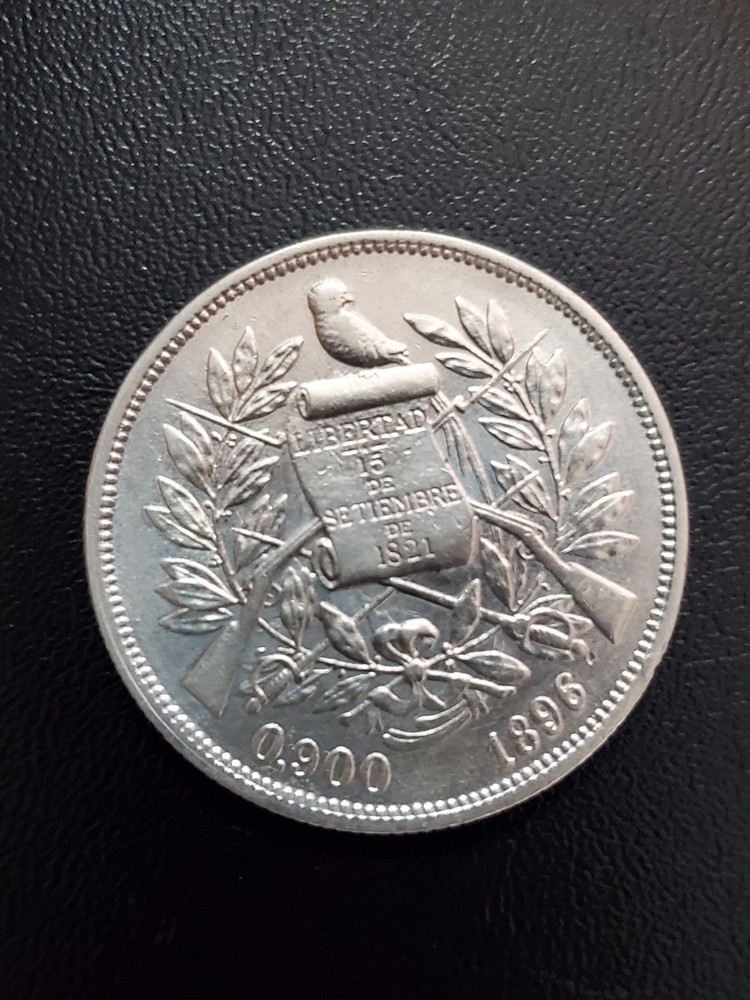 1896 silver Guatemala un peso