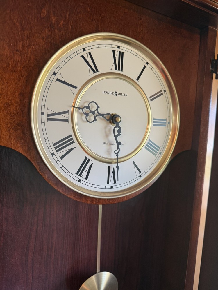 Howard Miller Chiming Pendulum Wall Clock Model #613-164 - Excellent Condition