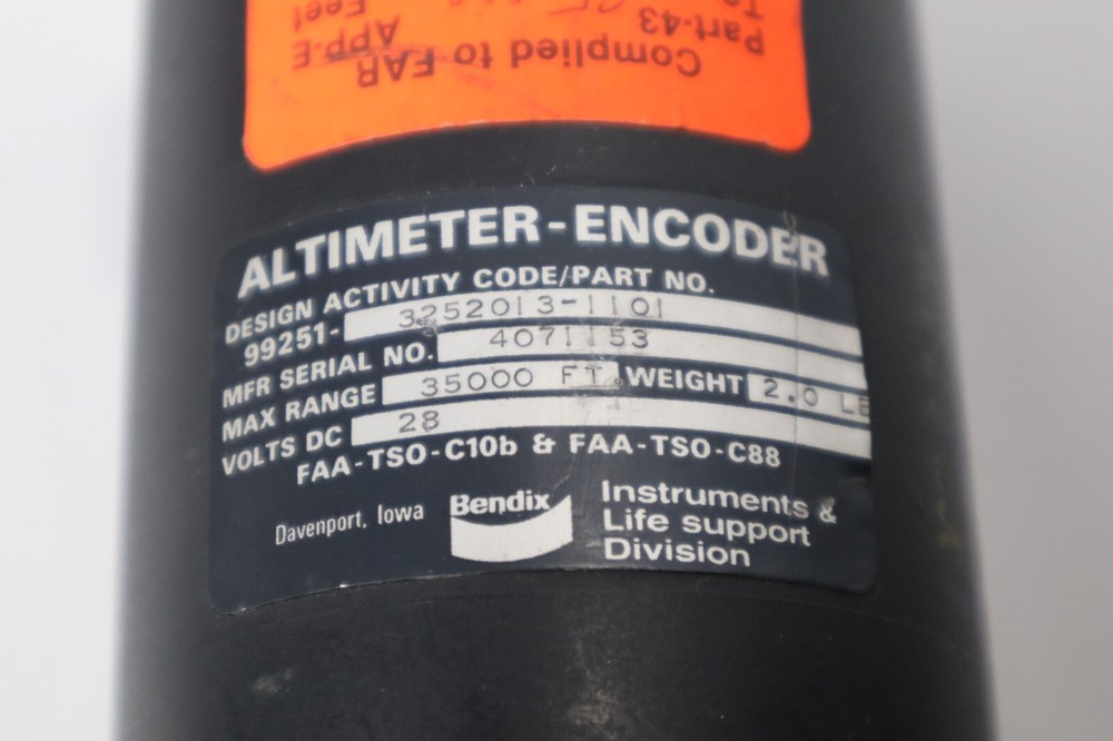 Bendix 99251-3252013-1101 Encoder Altimeter Indicator