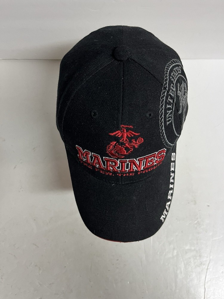 MARINES The Few The Proud Adjustable Hat Cap Embroidered Logo Script Licensed