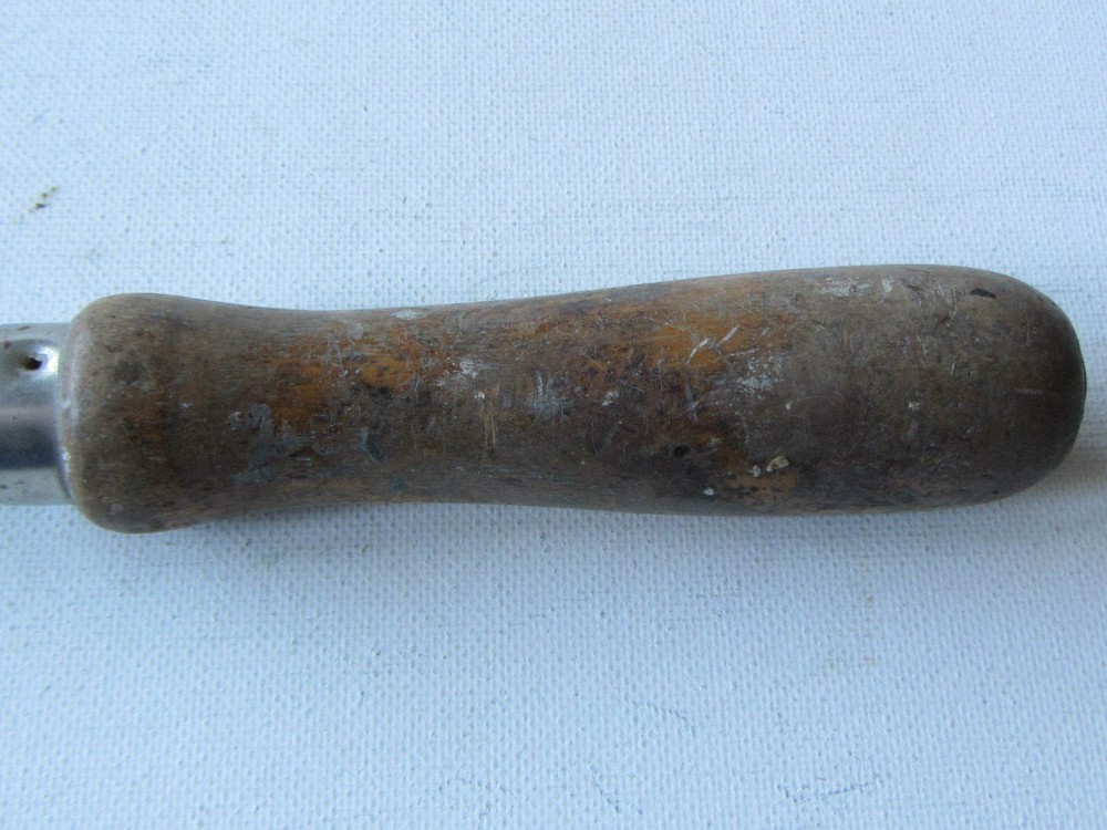 Vintage Triangular Paint Scraper Wood Handle 9" End to End 1/2" Blade Edge