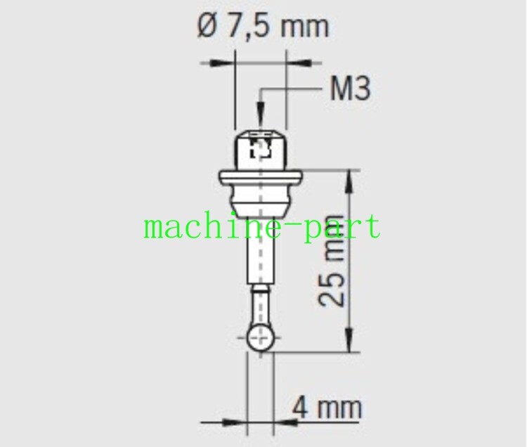 1PC CMM Touch Probe Stylus 4mm Ruby Ball Ceramic stem For 3D Sensor 80.362.00