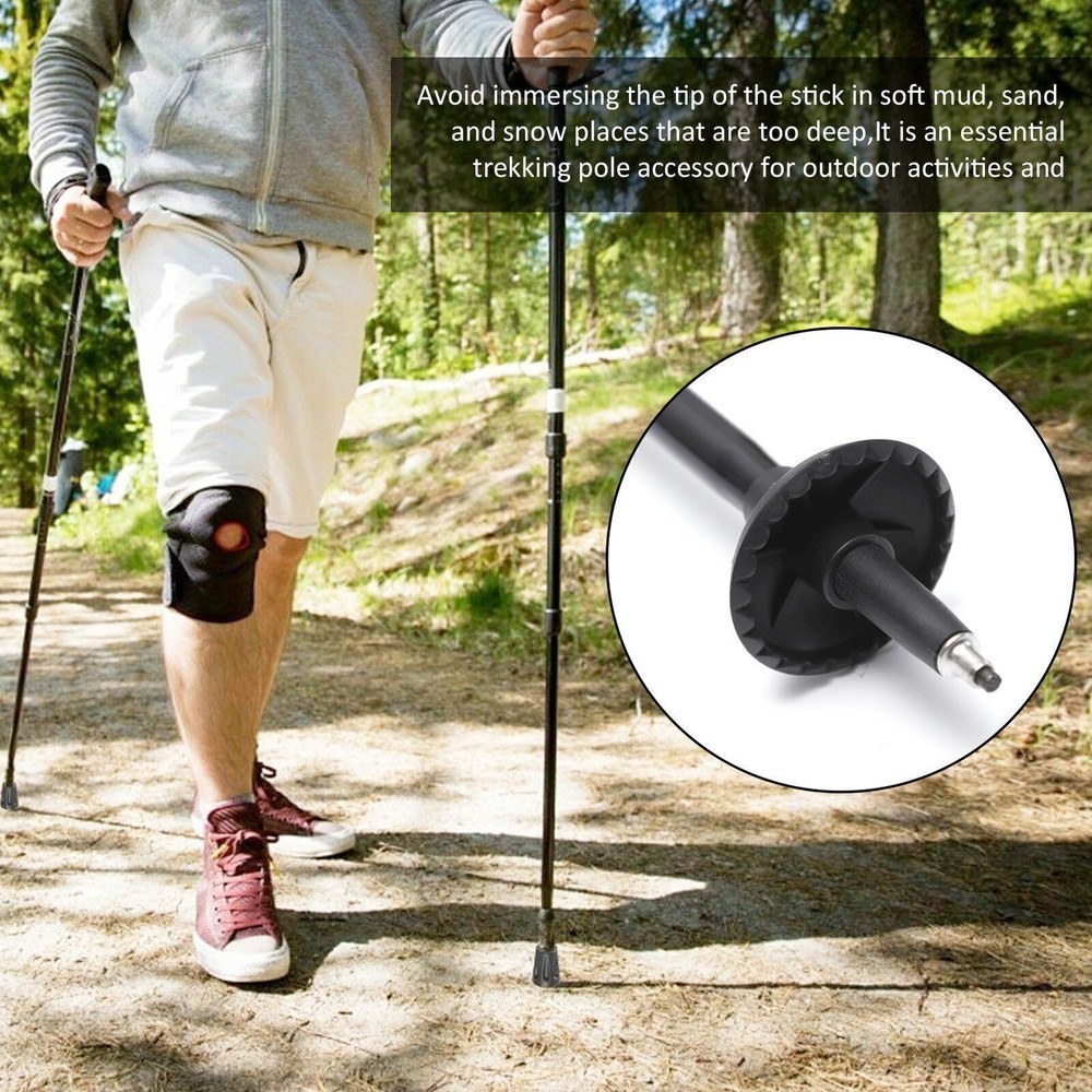 10pcs Trekking Pole Tips Replacement for Snow Mud Protector Hiking Climbing