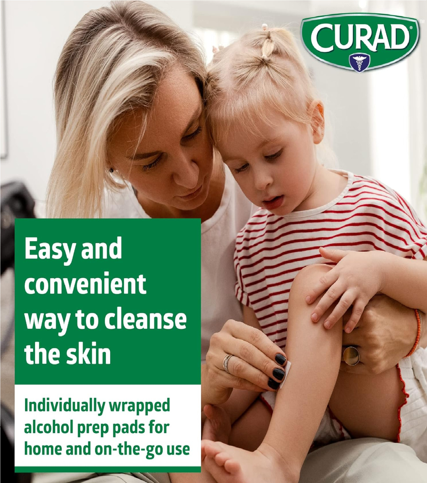 CURAD Alcohol Prep Pads (Pack of 4 Boxes) | 400 Pieces of Medium Isopropyl Wipes