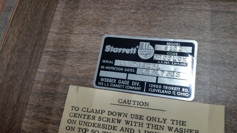 Starrett Webber. Model 8-Side optical polygon mirror. Code CROBLOX.