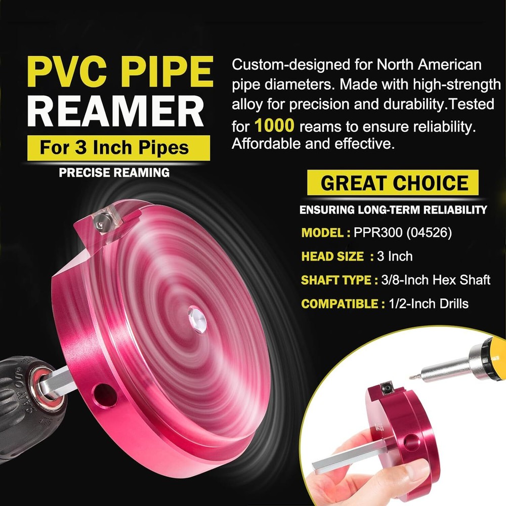 04526 - PPR300 3" Clean Ream Extreme Plastic Pipe Fitting Reamer