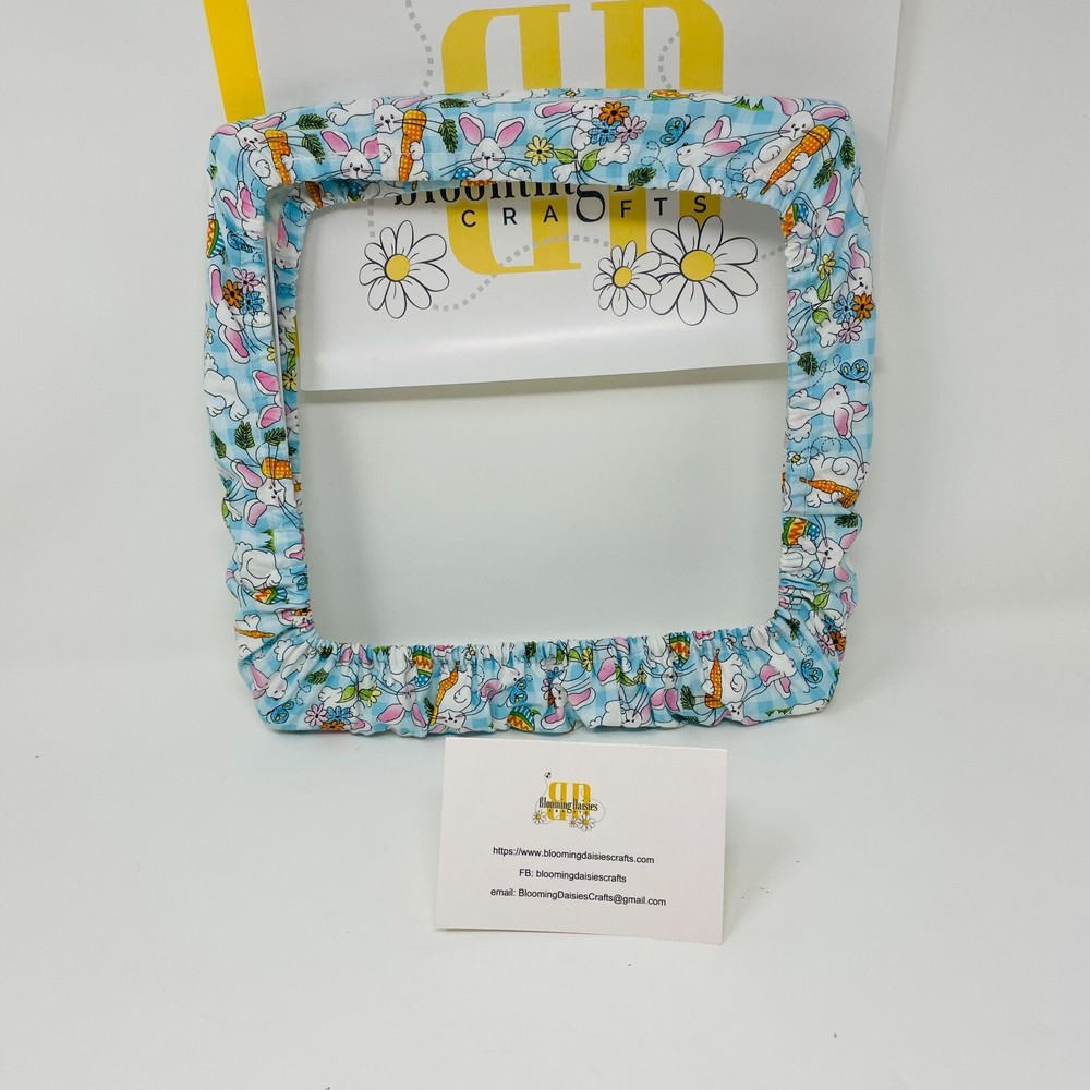 Blue Gingham w/Easter Bunny Grime Guards - Q-Snap Frame-Cross Stitch