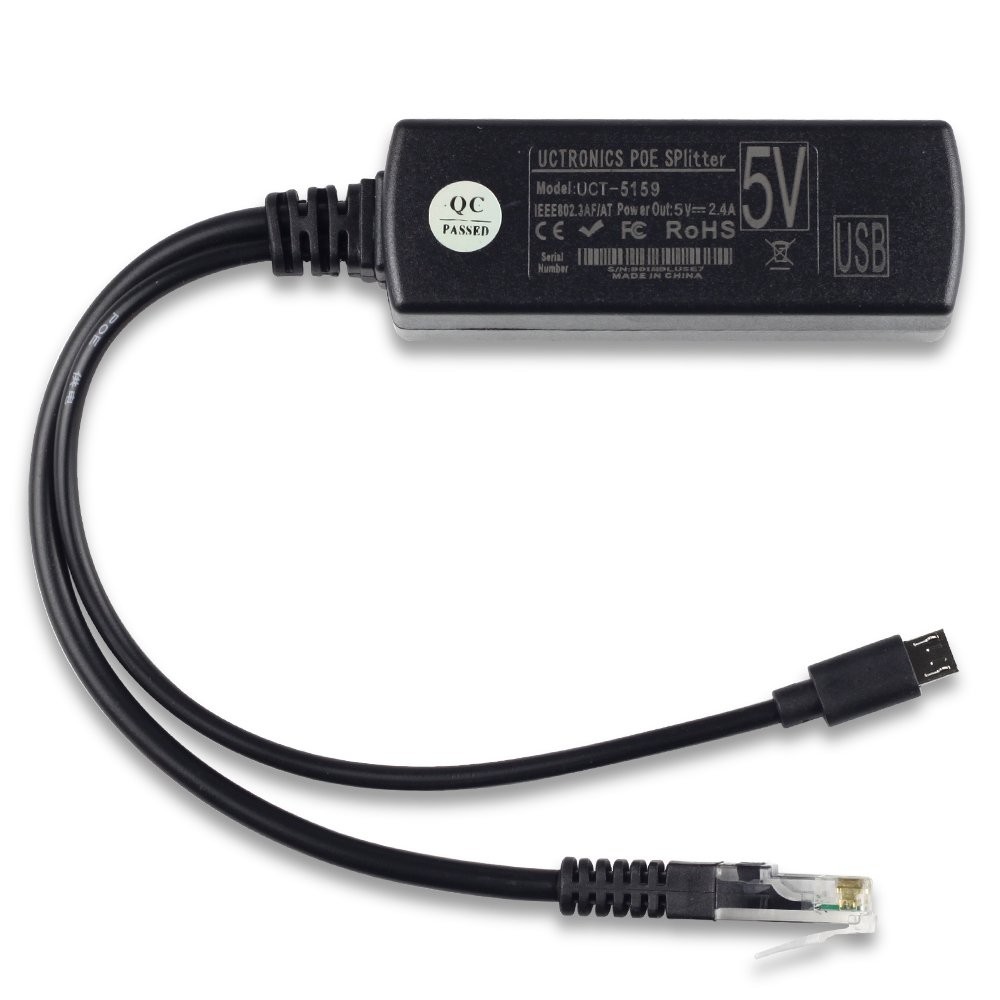 UCTRONICS IEEE 802.3af Micro USB Active PoE 48V to 5V 2A, 2.4A