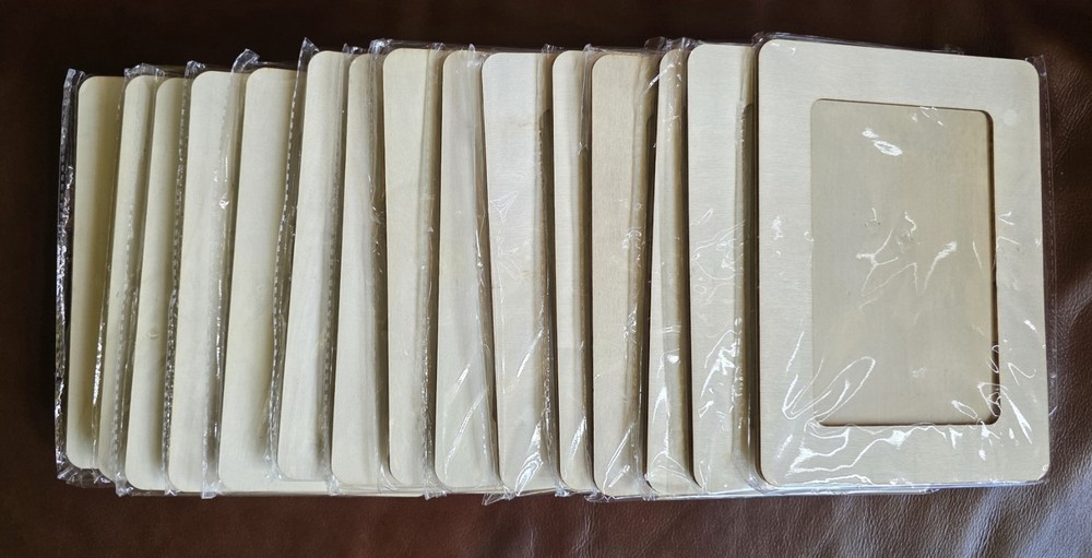 15 Pack Wooden Picture Frames for crafts, DIY, rectangle individually wrapped