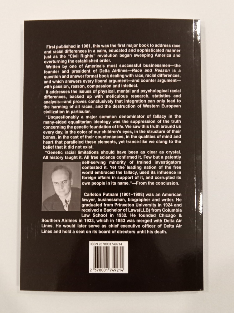 Race and Reason: A Yankee View by Carleton Putnam