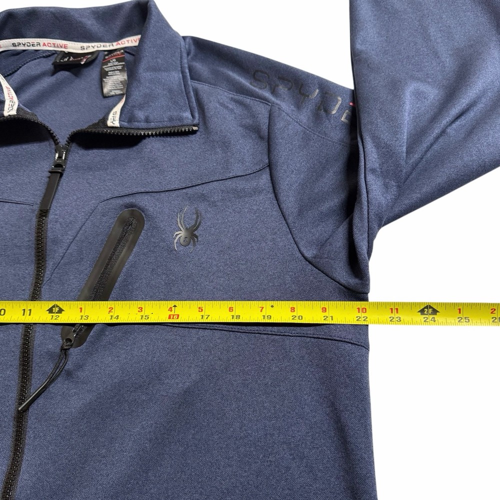 Men’s Large Spyder Athletic Jacket Blue Full Double Zip Pockets ProWeb Active