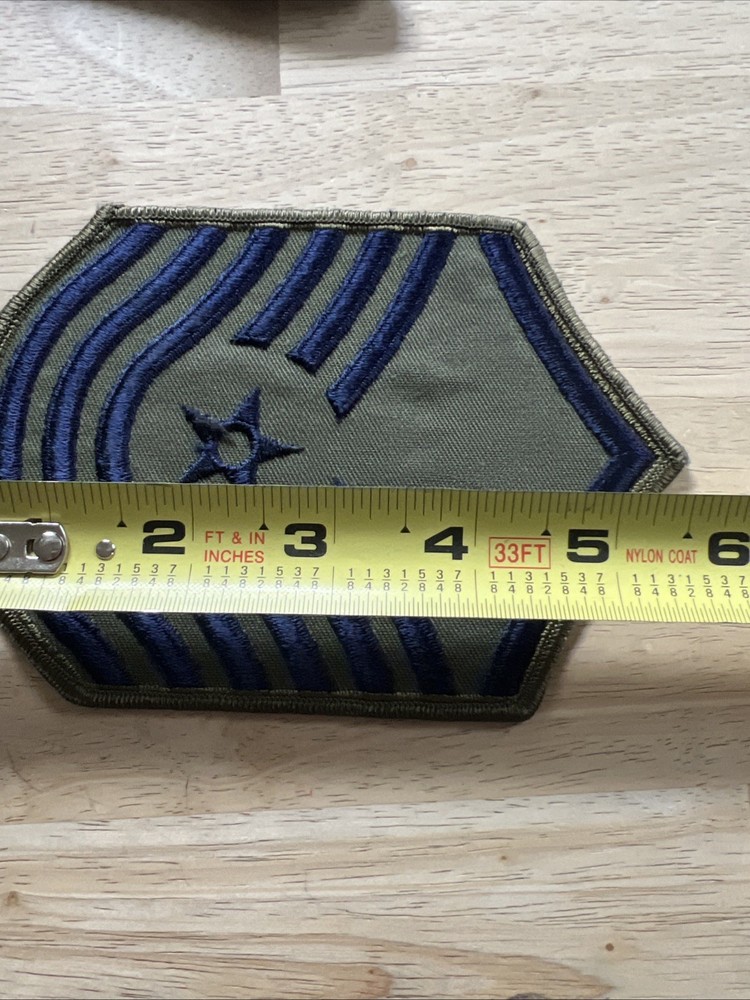 US Air Force Master Sergeant Chevron Patch Name On Back