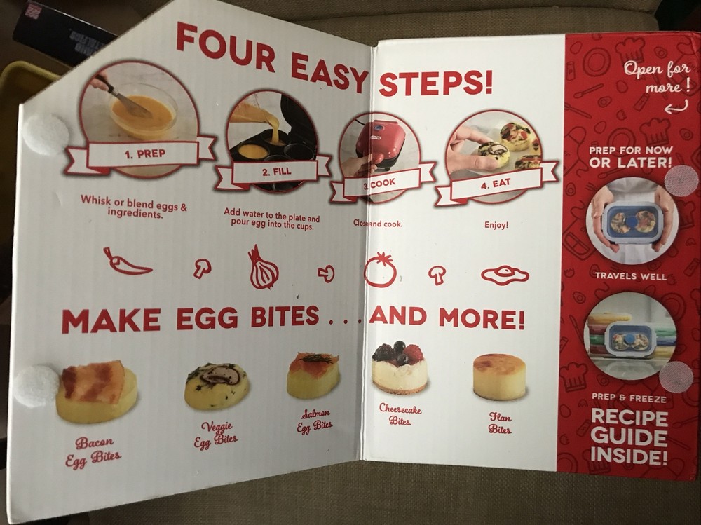Dash Egg Bite maker New in Box Red Makes 4 Egg Bites