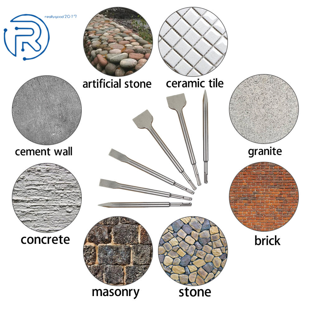 6 Pcs SDS plus Chisel Set Concrete Drill Bit Set Rotary Hammer Bits us