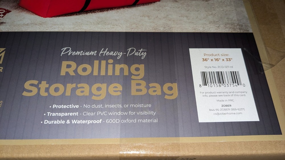 Zober Rolling Storage Bag 36 X 16 X 33