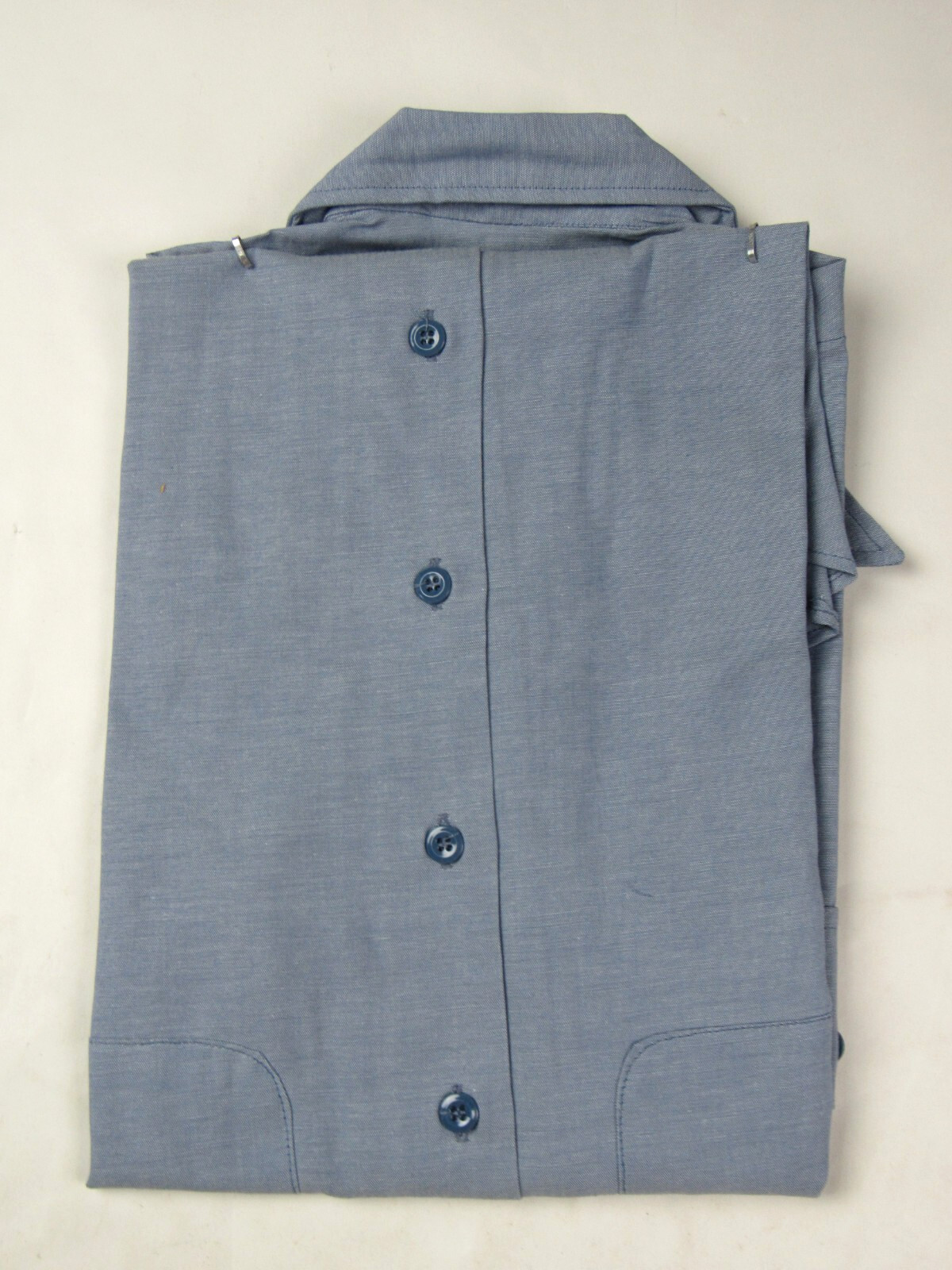 USN Chambray Work Shirt Vintage NOS Blue Utility Shirt Size M