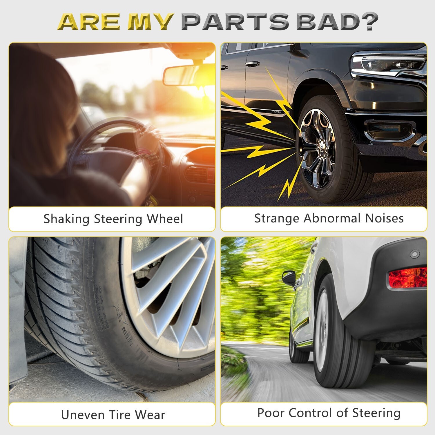 Front Upper & Lower Control Arm Tie Rod Sway Bar For 1997-2004 Ford F-150 F-250