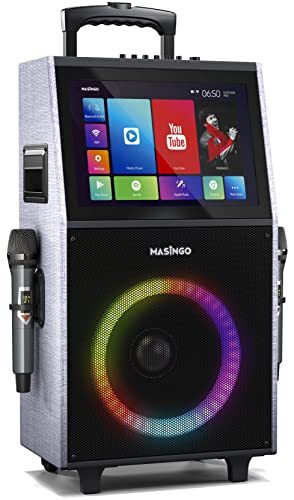 MASINGO 2022 New Professional Karaoke Machine with Lyrics Display Screen, WiFi