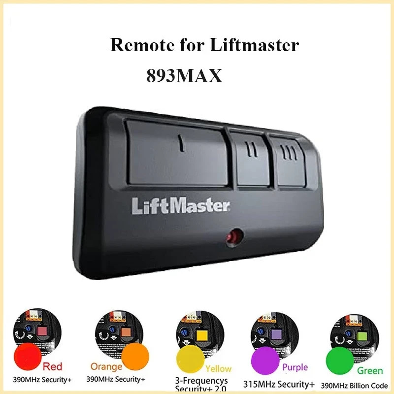 10 Pack 893MAX LiftMaster 3 Button Remote Control Garage Door Opener