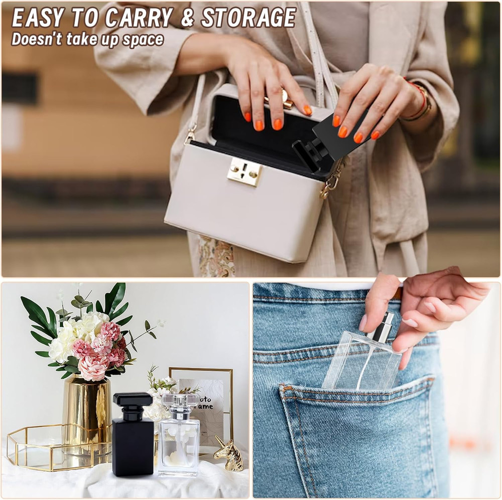 Perfume Bottle Atomizer 30ML Refillable Fine Mist Spray Bottles, Empty Glass Ess