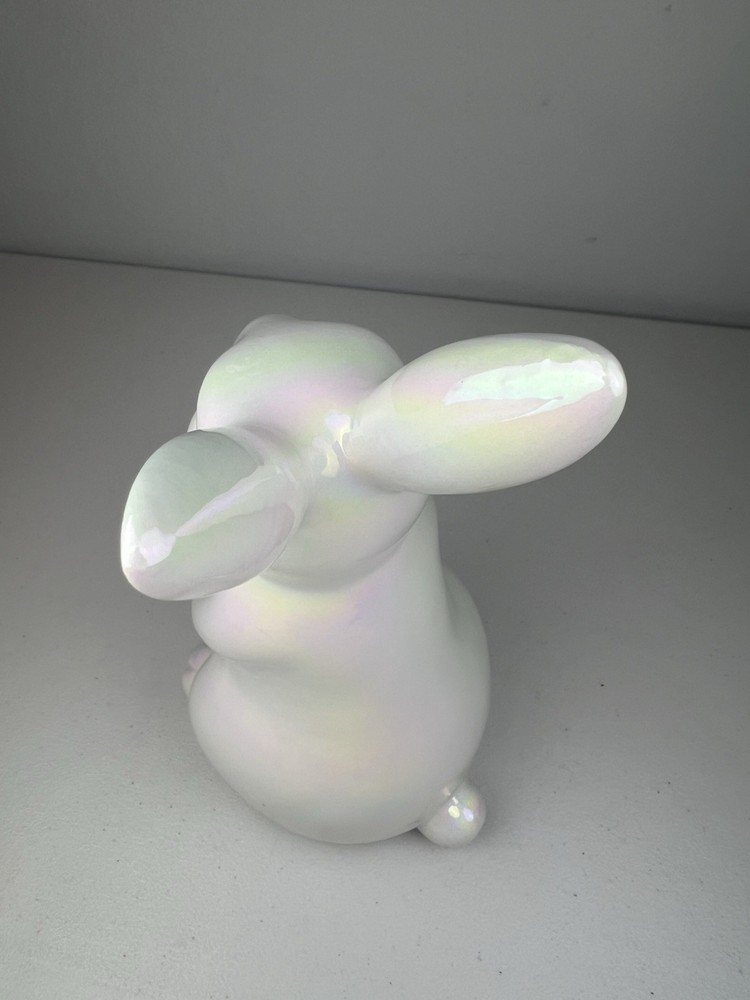Iridescent Bunny Rabbit Figure Easter Decor 9.5"