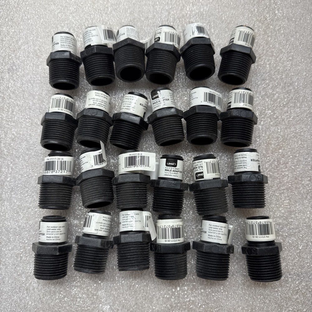24 pc  Orbit 1/2" X 3/4" Male Thread Poly Riser Adapter 37217