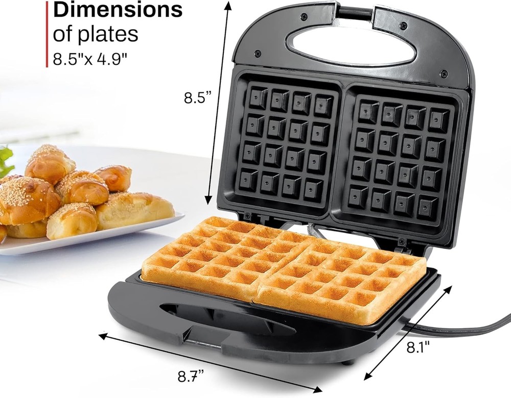 Maxi Matic Electric Nonstick Belgian Waffle Iron Snack Maker Machine Breakfast