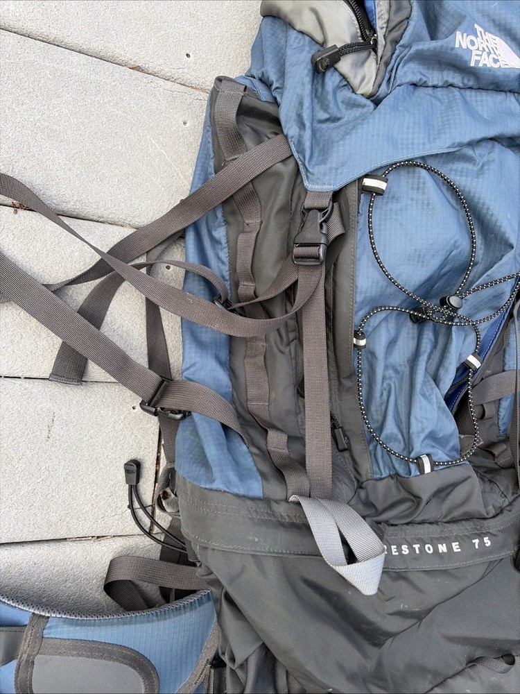 The North Face Crestone 75L Hiking Backpack Blue/Black