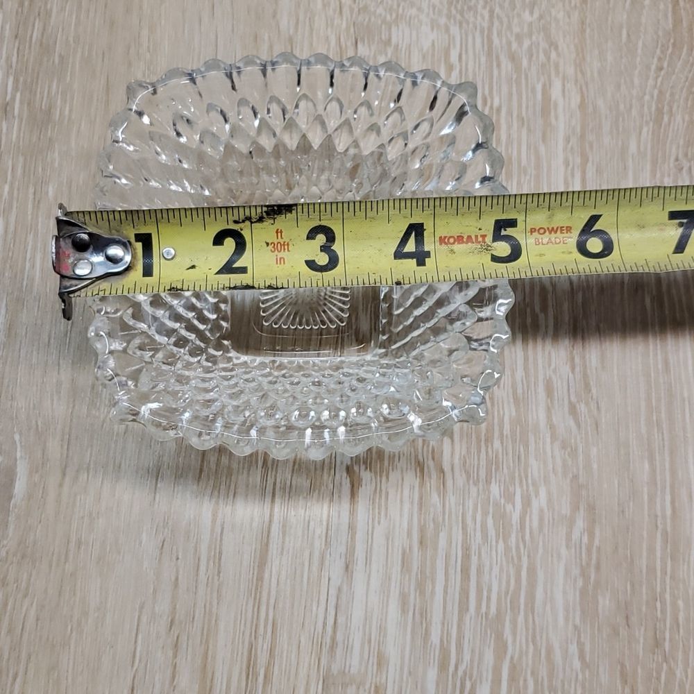 Small clear glass square dish