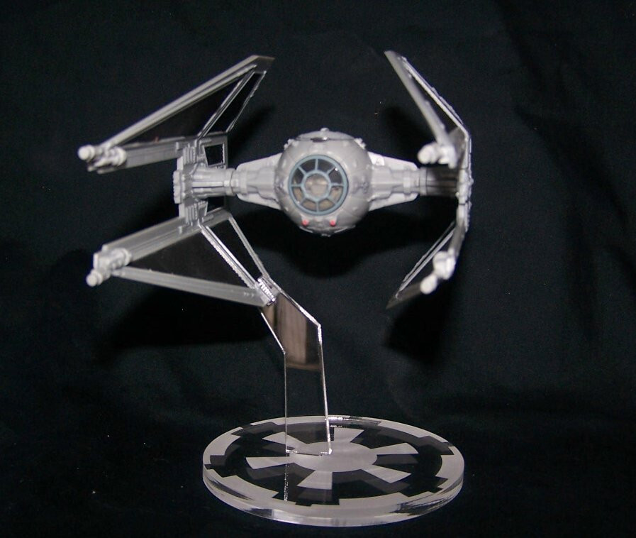 acrylic display stand for the Star Wars Micro Galaxy Tie Interceptor